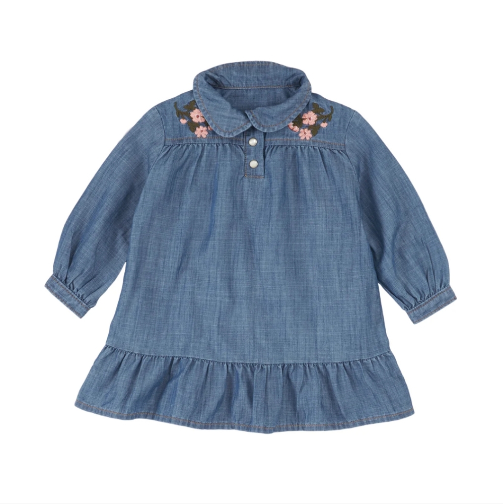 Wrangler |  Denim Dress | White Pearl Snaps | Baby Girl | Size 6-9 Months |